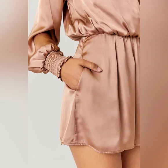 Ceana Satin Open Back Romper
